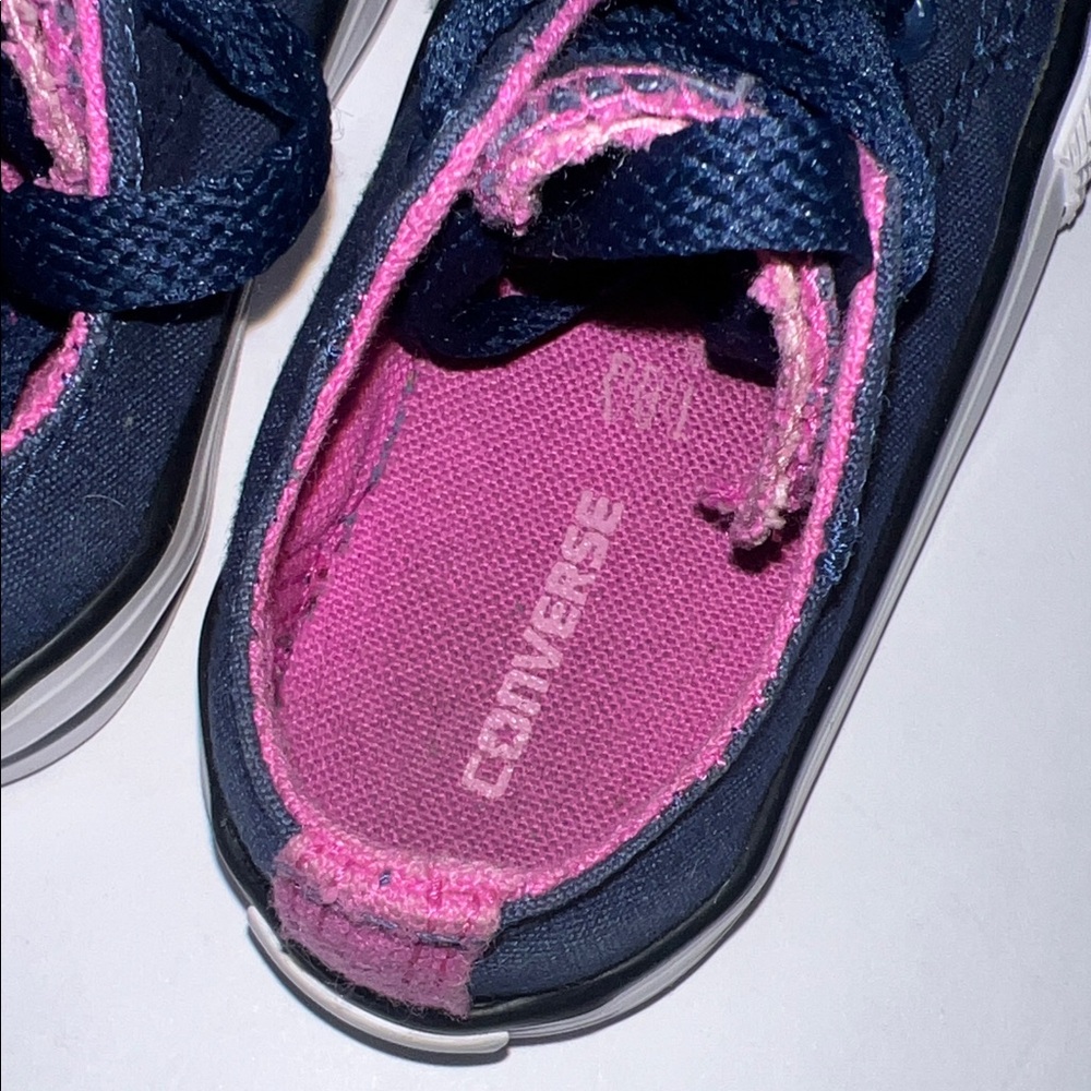 Converse Kids Sneakers in Dark Blue and Magenta - Picture 2 of 9